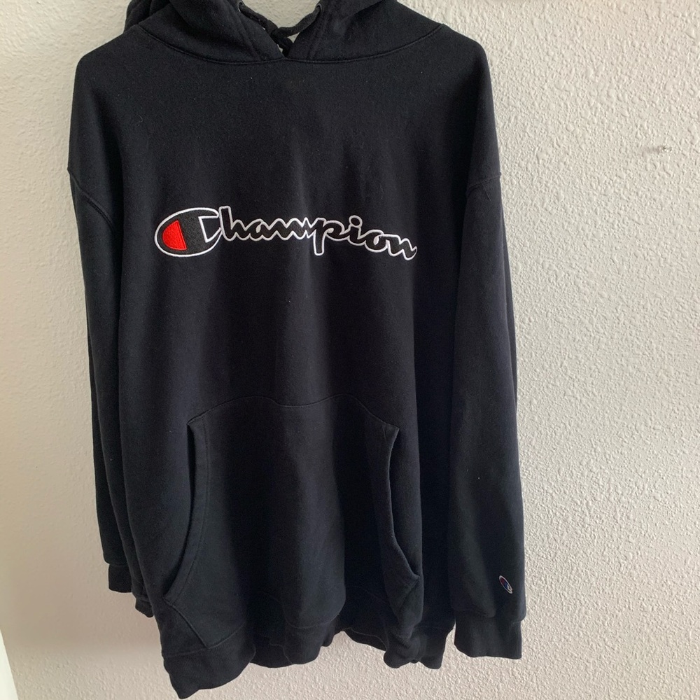Black champion hoodie